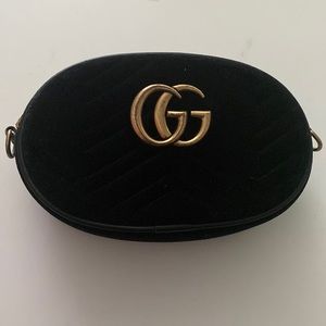 gucci marmount black velvet crossbody bag